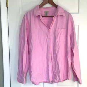 L.L. Bean Pink Casual Button Down Shirt - XL
